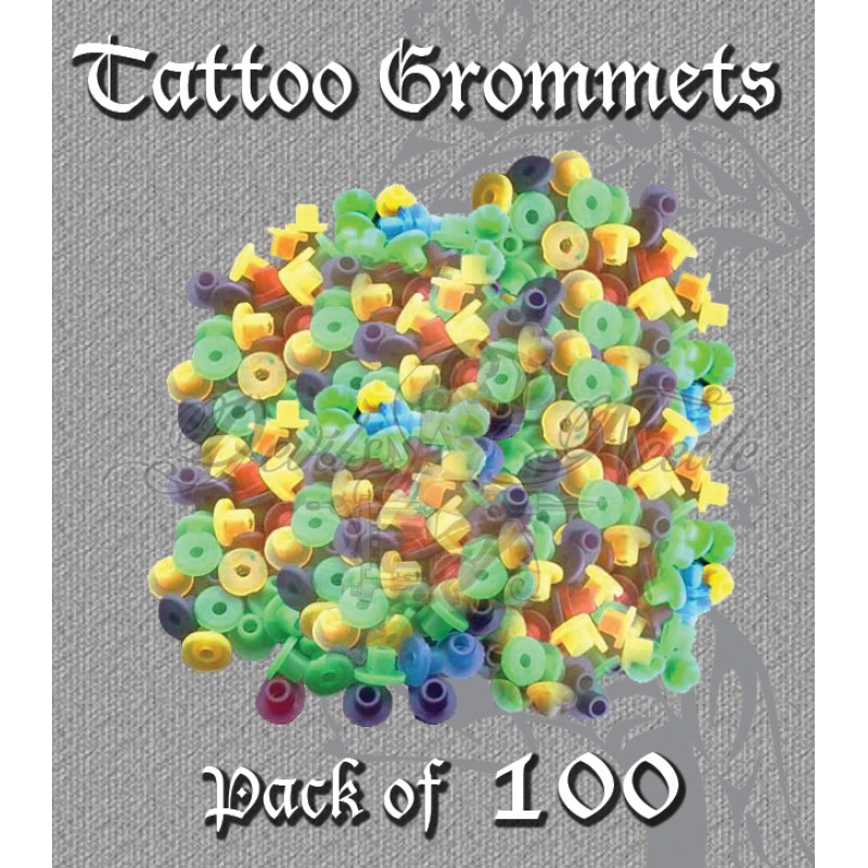 Mixed Colour Tattoo Top Hat Grommets (Pack Of 100)